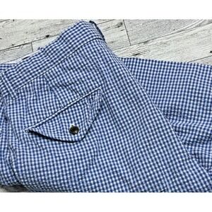 Polo Golf Ralph Lauren Shorts Mens 32 Blue Gingham Checkered Seersucker Fairway
